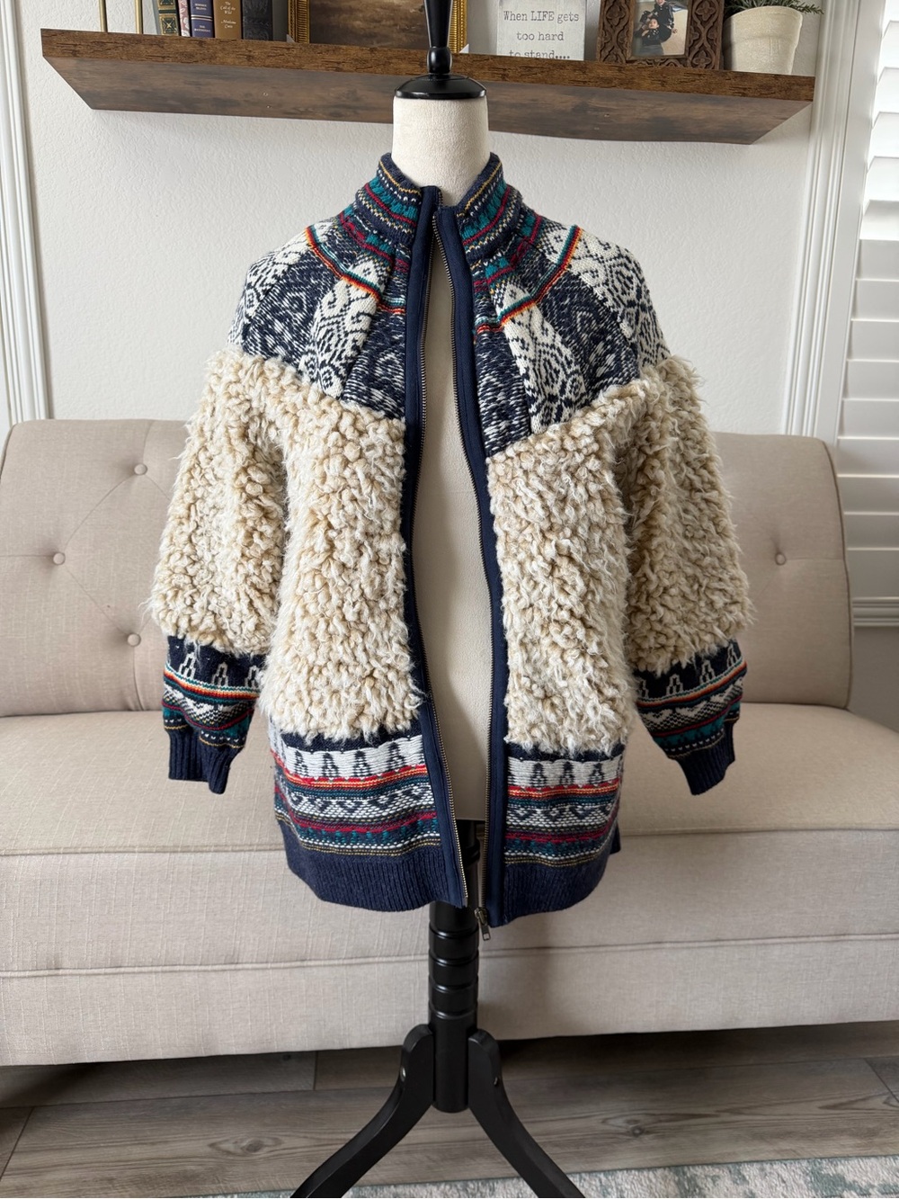 Anthropologie Pilcro Longline Sherpa Bomber Jacket - Picture 9 of 10